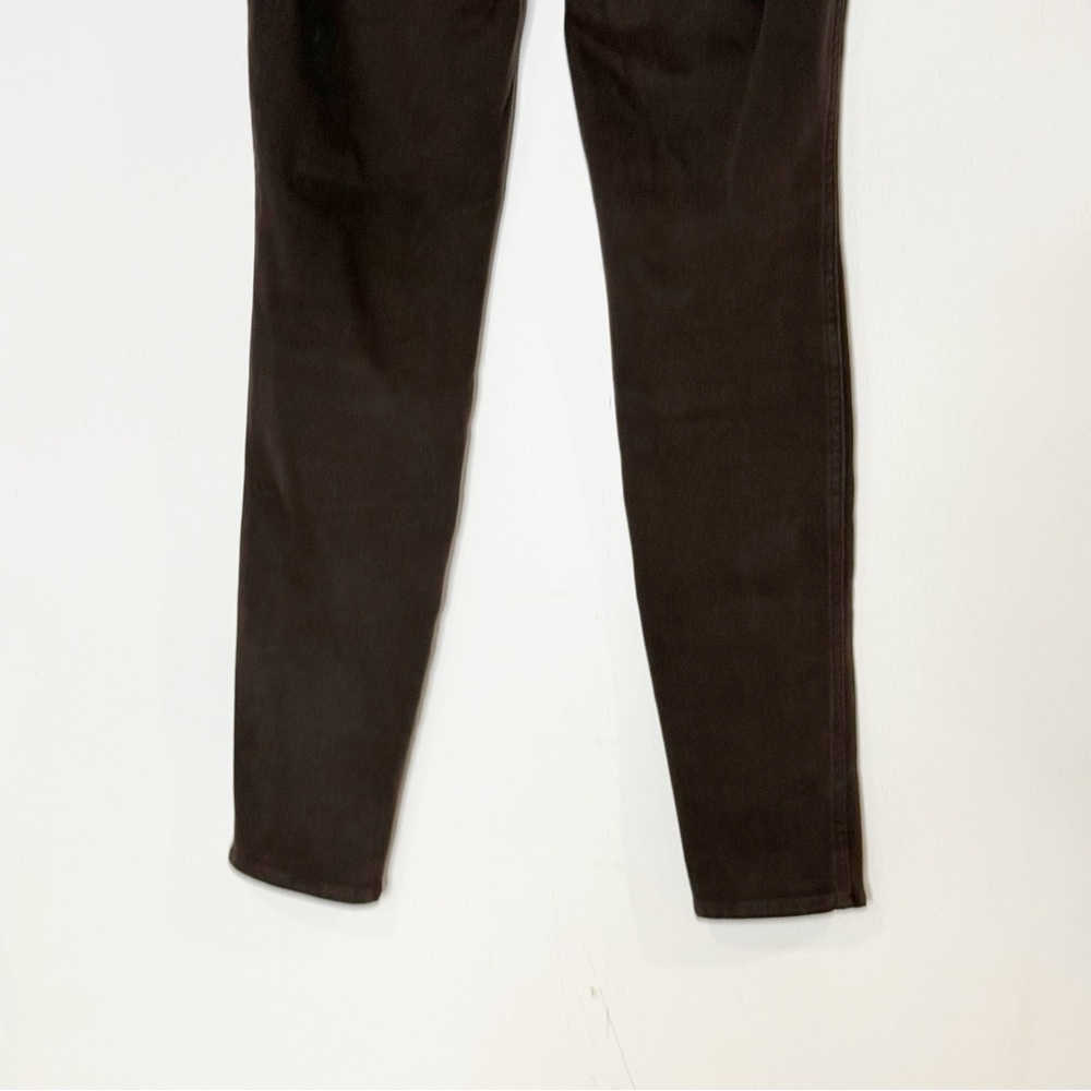 Uniqlo Heattech High Rise Pull-On Brown Denim Pants Size L Minimalist Skinny Fit - Picture 5 of 7